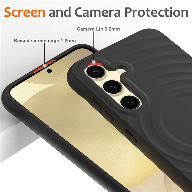 For Samsung Galaxy S24+ Magnetic Case Compatible with MagSafe Liquid Silicone Phone Cover - Black