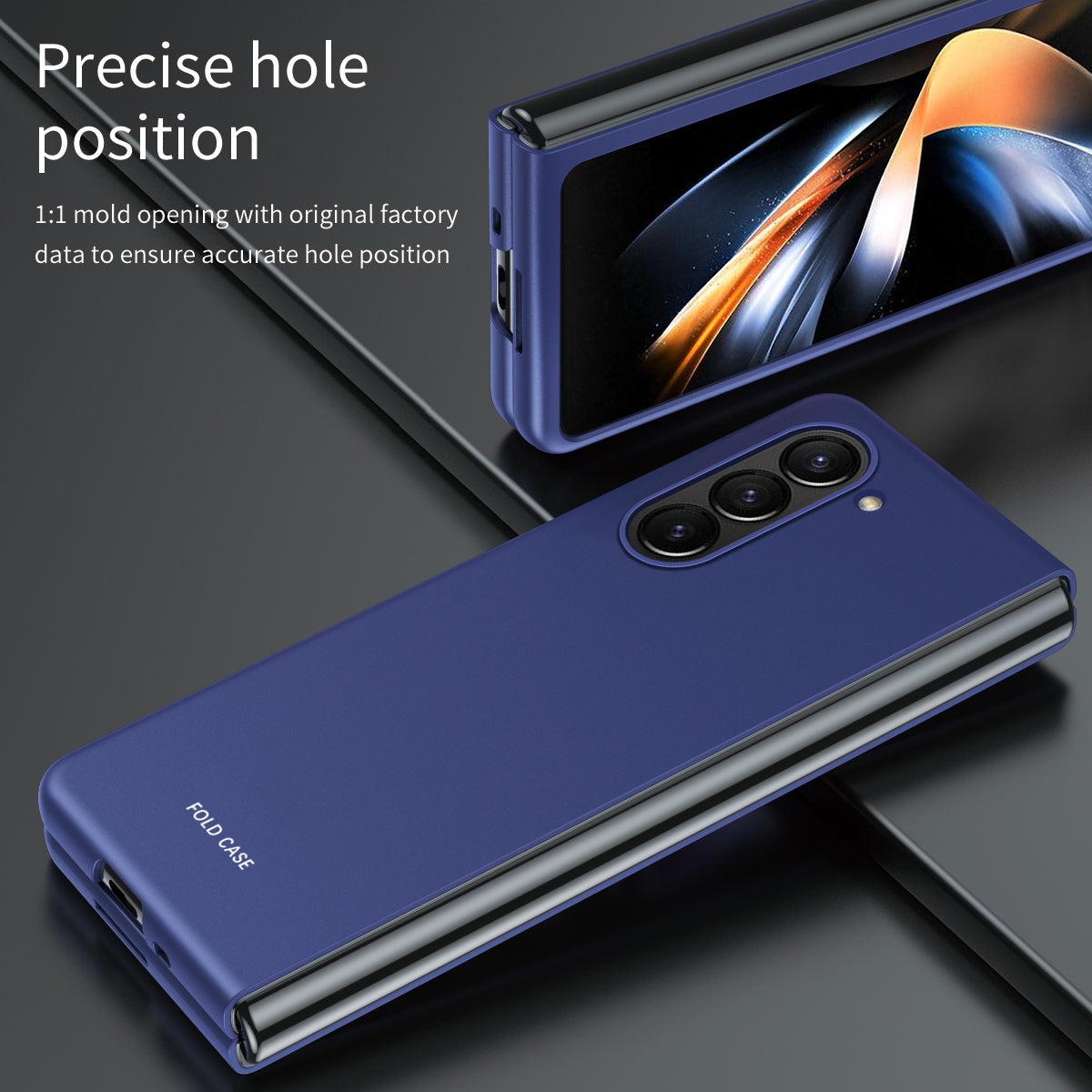 For Samsung Galaxy Z Fold6 5G Matte Case Skin-Touch Hard PC Phone Cover - Sapphire