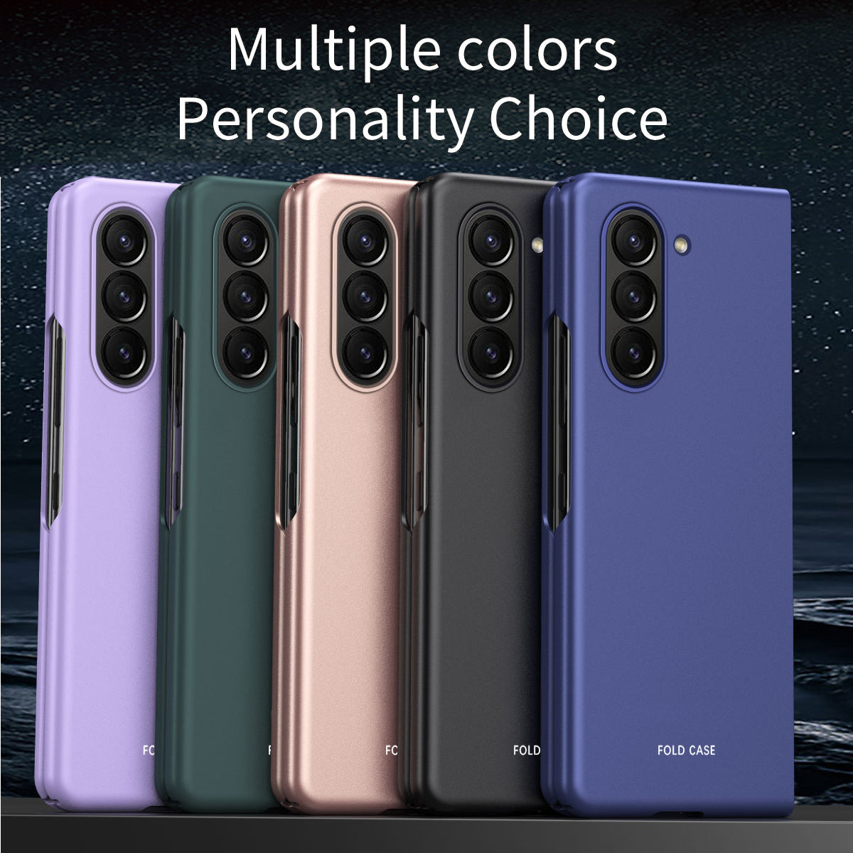 For Samsung Galaxy Z Fold6 5G Matte Case Skin-Touch Hard PC Phone Cover - Sapphire