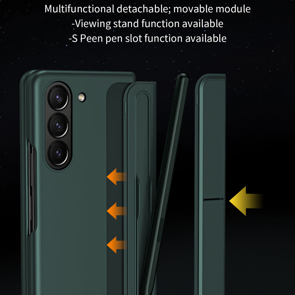 For Samsung Galaxy Z Fold6 5G Case Kickstand Hard PC Slim Phone Cover with Stylus - Black