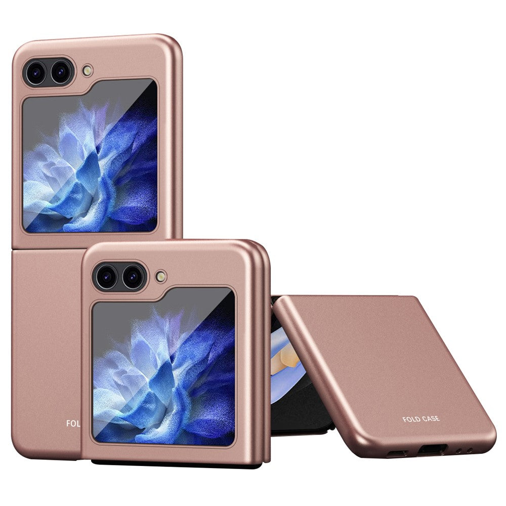For Samsung Galaxy Z Flip7 FE 5G / Z Flip6 5G / Z Flip5 5G Wholesale Folded Phone Case Skin-Touch Hard PC Phone Cover - Rose Gold