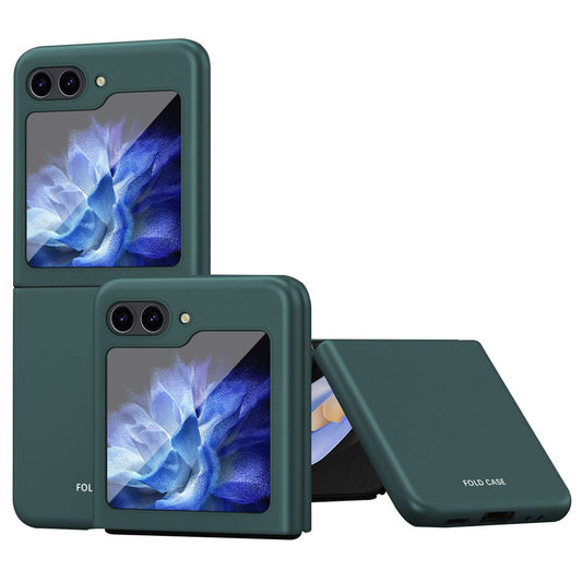 For Samsung Galaxy Z Flip7 FE 5G / Z Flip6 5G / Z Flip5 5G Wholesale Folded Phone Case Skin-Touch Hard PC Phone Cover - Midnight Green