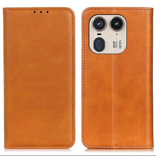 For Motorola Edge 50 Ultra 5G / Moto X50 Ultra 5G Wallet Case Split Leather Magnetic Closing Phone Cover - Brown
