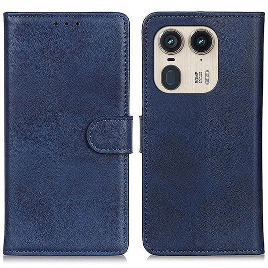 For Motorola Edge 50 Ultra 5G / Moto X50 Ultra 5G Case PU Leather Wallet Folio Flip Phone Cover - Blue