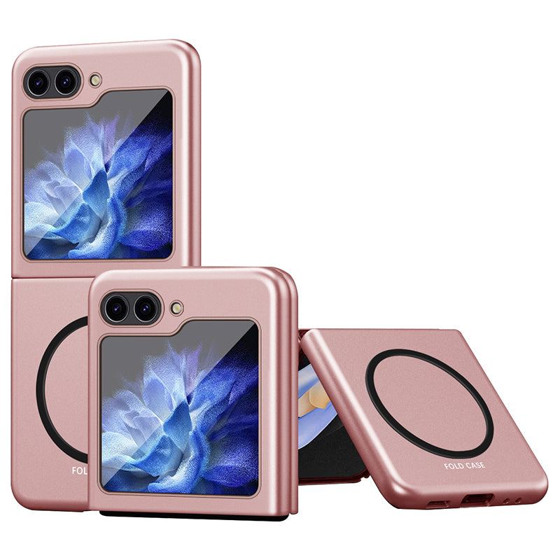For Samsung Galaxy Z Flip6 5G Frosted Case Skin-Touch Hard PC Phone Cover Compatible with Magsafe - Pink