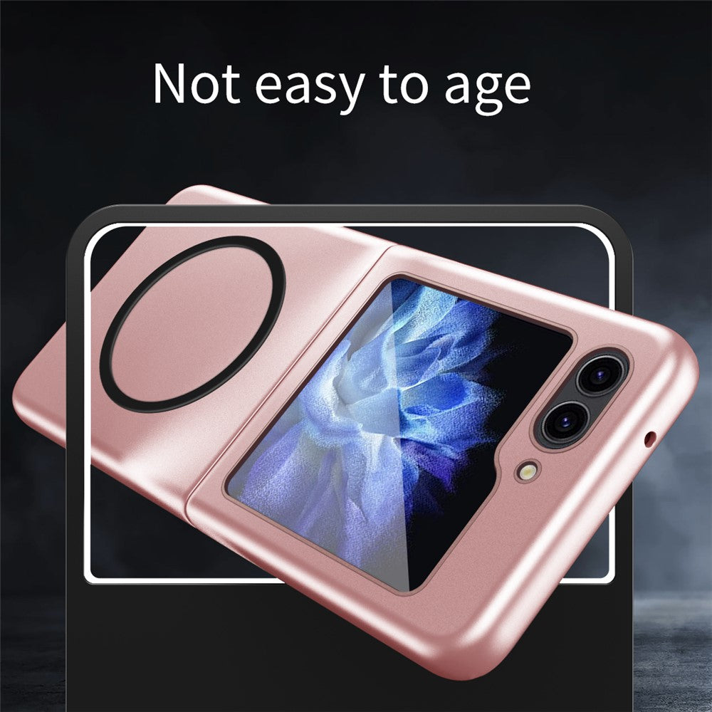 For Samsung Galaxy Z Flip7 FE 5G / Z Flip6 5G / Z Flip5 5G Frosted Case Skin-Touch Hard PC Phone Cover Compatible with Magsafe - Pink