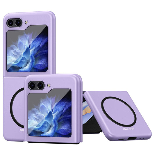 For Samsung Galaxy Z Flip7 FE 5G / Z Flip6 5G / Z Flip5 5G Frosted Case Skin-Touch Hard PC Phone Cover Compatible with Magsafe - Purple