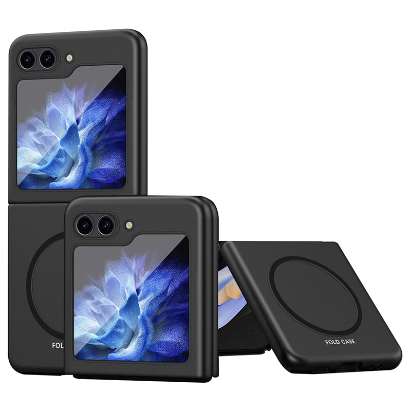 For Samsung Galaxy Z Flip6 5G Frosted Case Skin-Touch Hard PC Phone Cover Compatible with Magsafe - Black