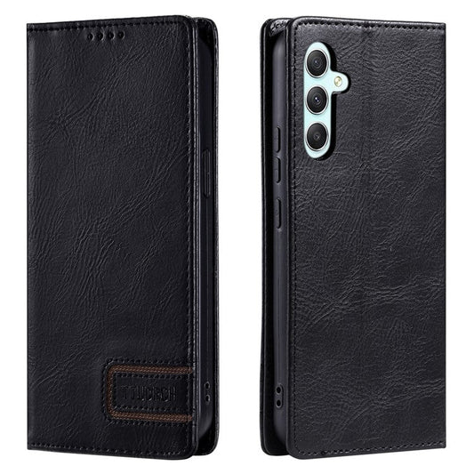 TTUDRCH Style 007 For Samsung Galaxy M55 5G / C55 5G / F55 5G Leather Wallet Case RFID Blocking Phone Cover - Black