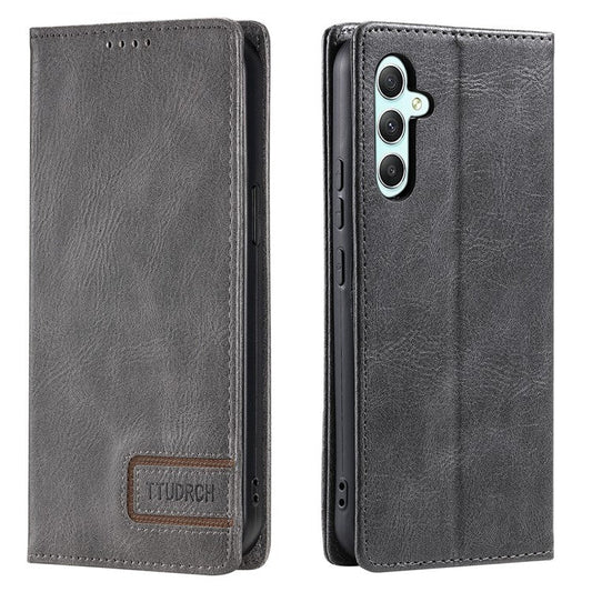 TTUDRCH Style 007 For Samsung Galaxy M55 5G / C55 5G / F55 5G Leather Wallet Case RFID Blocking Phone Cover - Grey