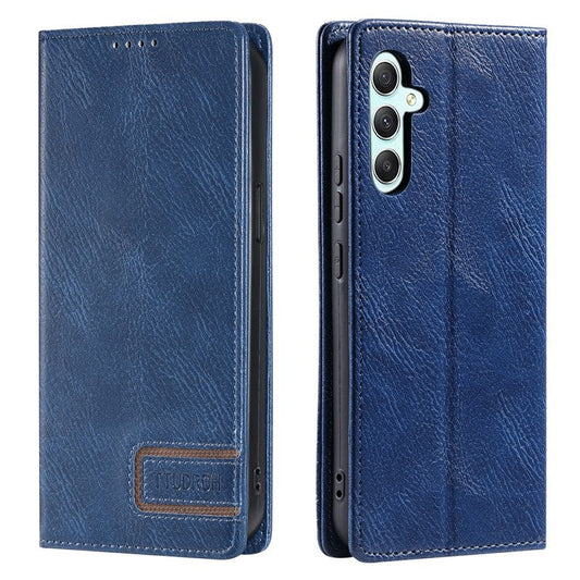 TTUDRCH Style 007 For Samsung Galaxy M55 5G / C55 5G / F55 5G Leather Wallet Case RFID Blocking Phone Cover - Blue