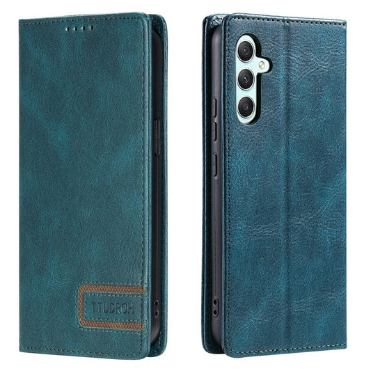 TTUDRCH Style 007 For Samsung Galaxy M55 5G / C55 5G / F55 5G Leather Wallet Case RFID Blocking Phone Cover - Green