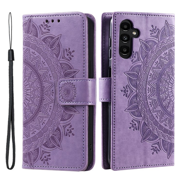 For Samsung Galaxy M55 5G / C55 5G / F55 5G Wholesale Phone Cases Full Protection Leather Wallet Phone Cover with Strap - Purple