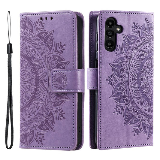 For Samsung Galaxy M55 5G / C55 5G / F55 5G Wholesale Phone Cases Full Protection Leather Wallet Phone Cover with Strap - Purple