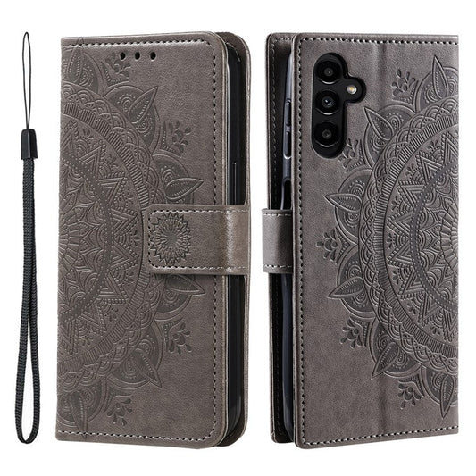 For Samsung Galaxy M55 5G / C55 5G / F55 5G Wholesale Phone Cases Full Protection Leather Wallet Phone Cover with Strap - Grey