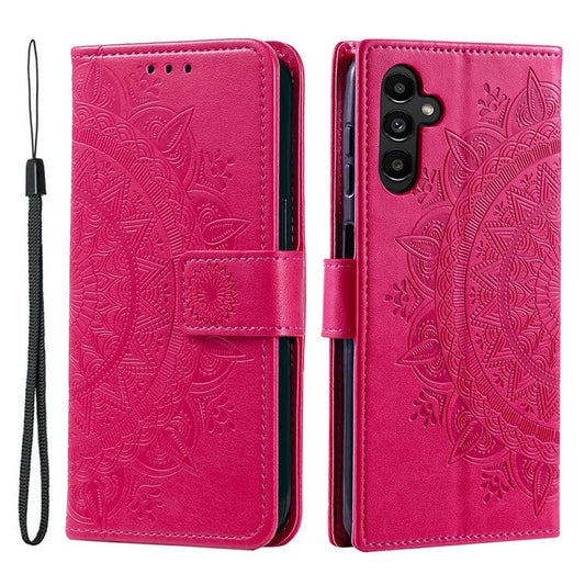 For Samsung Galaxy M55 5G / C55 5G / F55 5G Wholesale Phone Cases Full Protection Leather Wallet Phone Cover with Strap - Rose