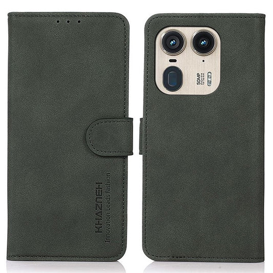 KHAZNEH For Motorola Edge 50 Ultra 5G / Moto X50 Ultra 5G Magnetic Case Texture Leather Soft Touch Mobile Phone Cover - Green