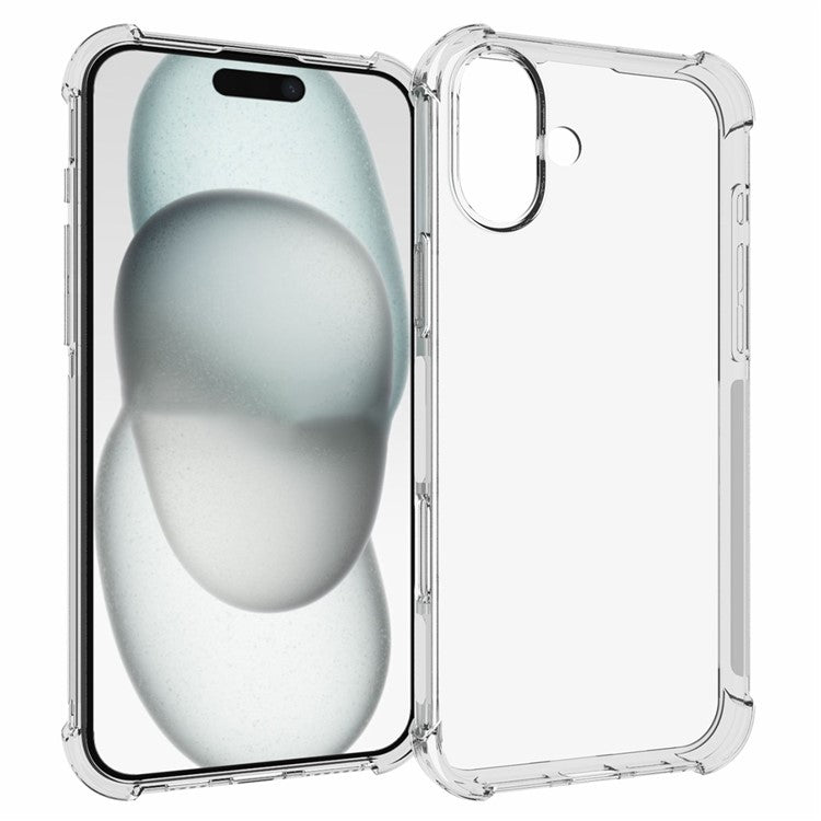 For iPhone 16 Plus Slim-Fit Phone Case TPU Shell Non-Slip HD Transparent Mobile Phone Cover