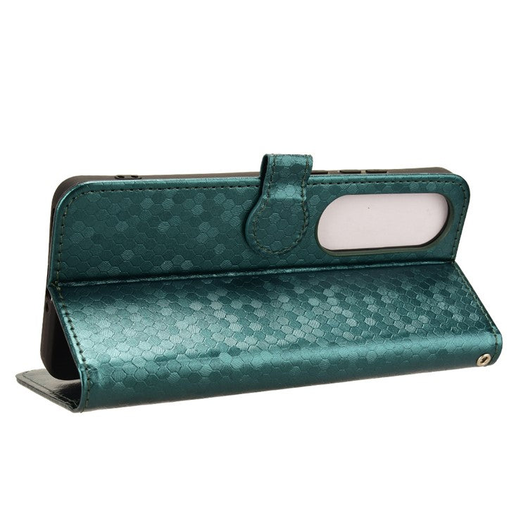 For OnePlus Nord CE4 5G / Oppo K12 Leather Case Dot Pattern Card Holder Stand Phone Cover - Green