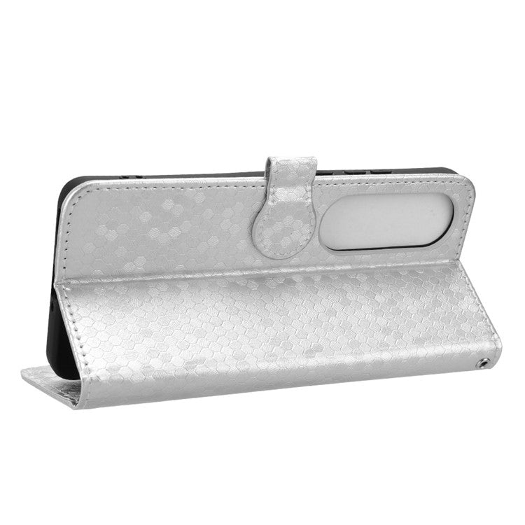 For OnePlus Nord CE4 5G / Oppo K12 Leather Case Dot Pattern Card Holder Stand Phone Cover - Silver