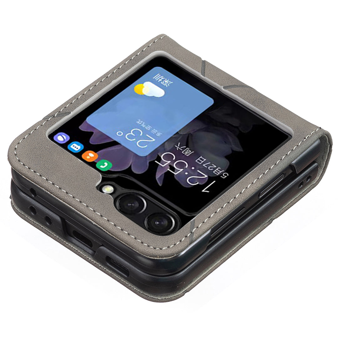 For Samsung Galaxy Z Flip6 5G Case Fall Proof Phone Cover Geometric Imprinted - Grey