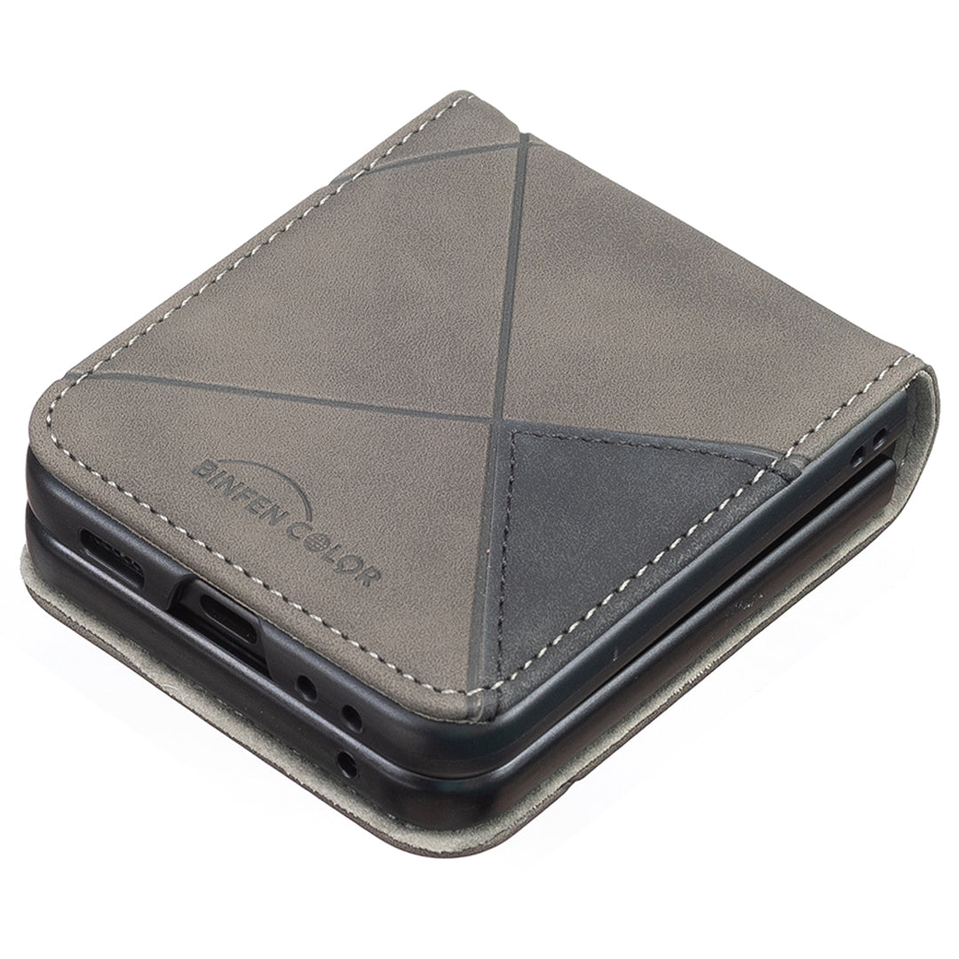For Samsung Galaxy Z Flip6 5G Case Fall Proof Phone Cover Geometric Imprinted - Grey