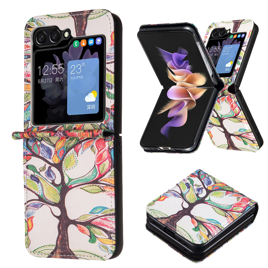 For Samsung Galaxy Z Flip6 5G Case Pattern Print PU Leather Phone Shell - Life Tree