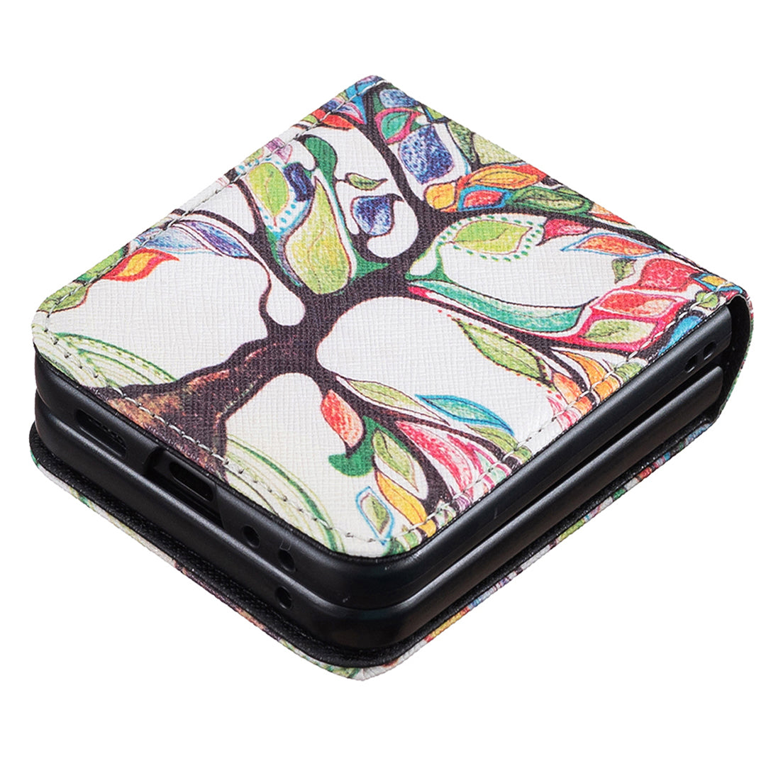 For Samsung Galaxy Z Flip6 5G Case Pattern Print PU Leather Phone Shell - Life Tree