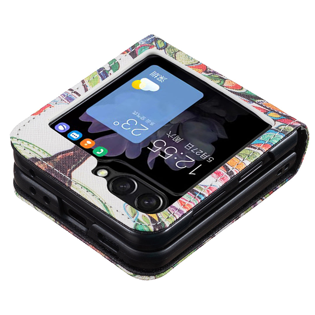For Samsung Galaxy Z Flip6 5G Case Pattern Print PU Leather Phone Shell - Life Tree