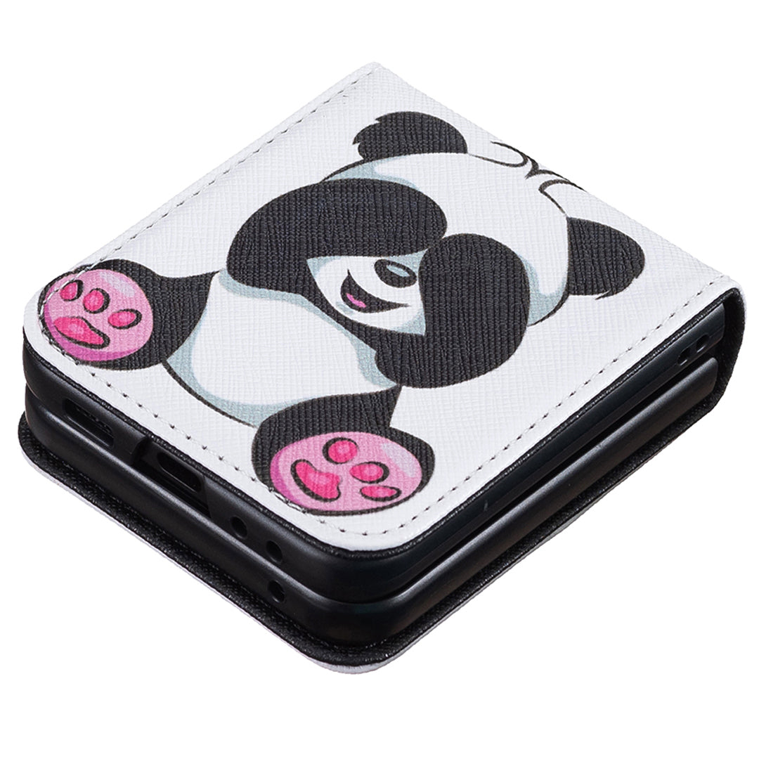 For Samsung Galaxy Z Flip6 5G Case Pattern Print PU Leather Phone Shell - Panda