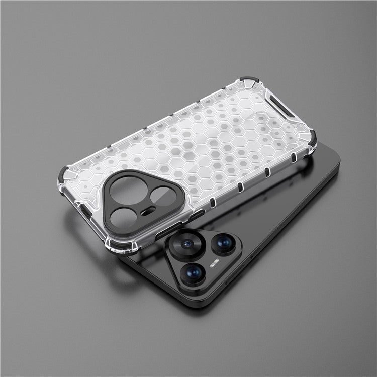 For Huawei Pura 70 Case Honeycomb PC+TPU Air Cushion Drop Protection Phone Cover - Grey