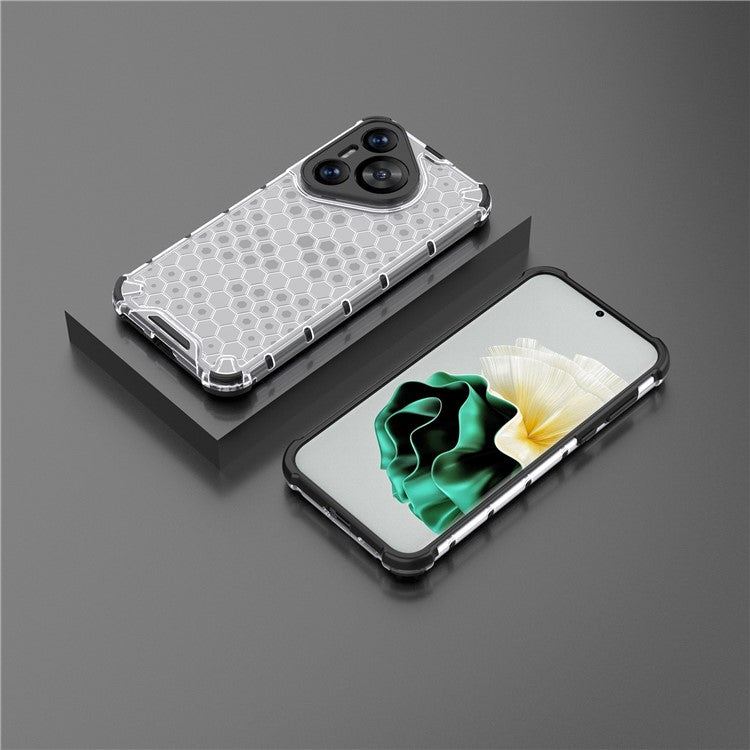 For Huawei Pura 70 Case Honeycomb PC+TPU Air Cushion Drop Protection Phone Cover - Grey