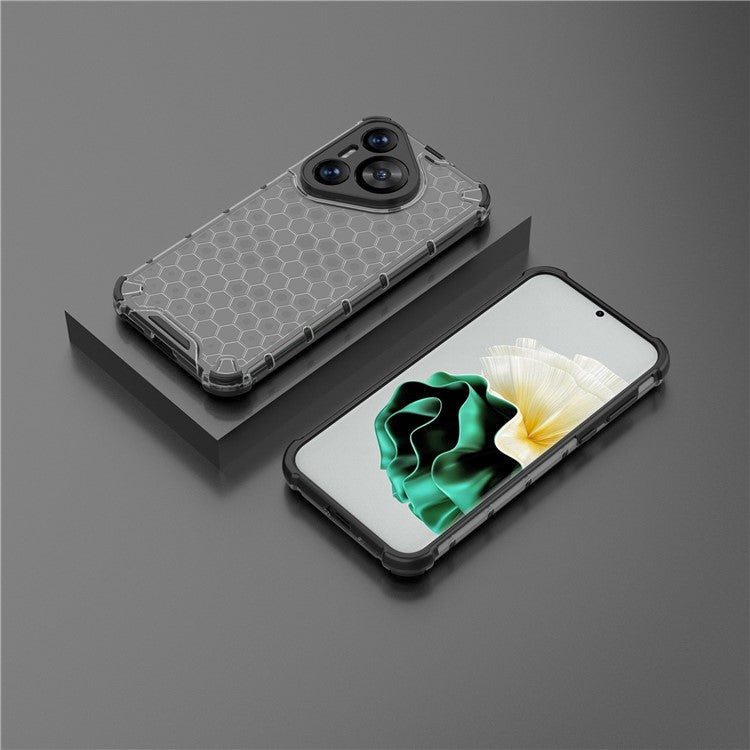 For Huawei Pura 70 Case Honeycomb PC+TPU Air Cushion Drop Protection Phone Cover - Black
