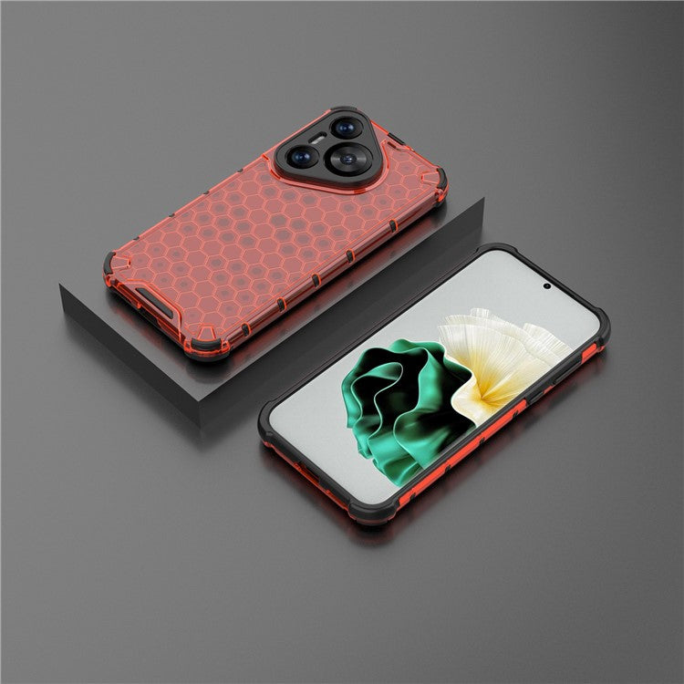 For Huawei Pura 70 Case Honeycomb PC+TPU Air Cushion Drop Protection Phone Cover - Red