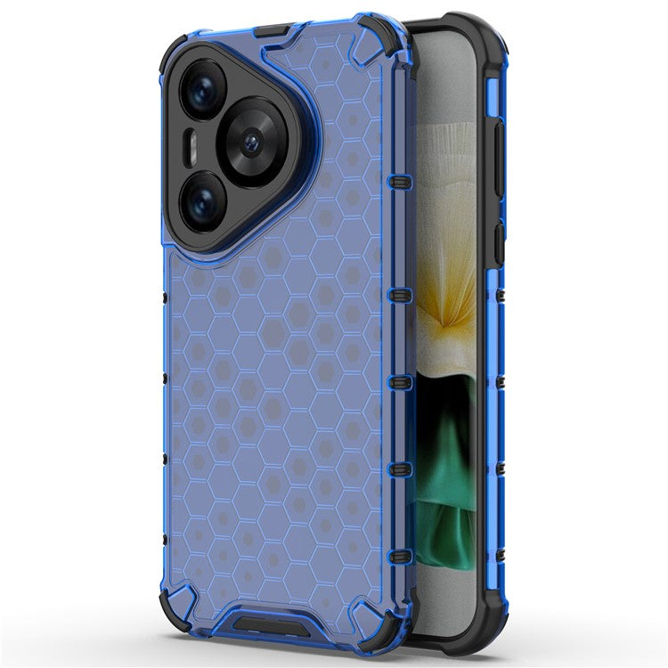For Huawei Pura 70 Case Honeycomb PC+TPU Air Cushion Drop Protection Phone Cover - Blue