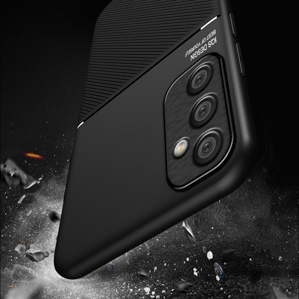 For Samsung Galaxy A35 5G Phone Cover Anti-scratch Back Case with Magnetic Holder Metal Sheet - Blue