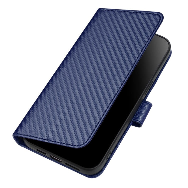 YX0070 For Samsung Galaxy M55 5G / C55 5G / F55 5G Wallet Case Carbon Fiber Texture Leather Phone Cover - Sapphire