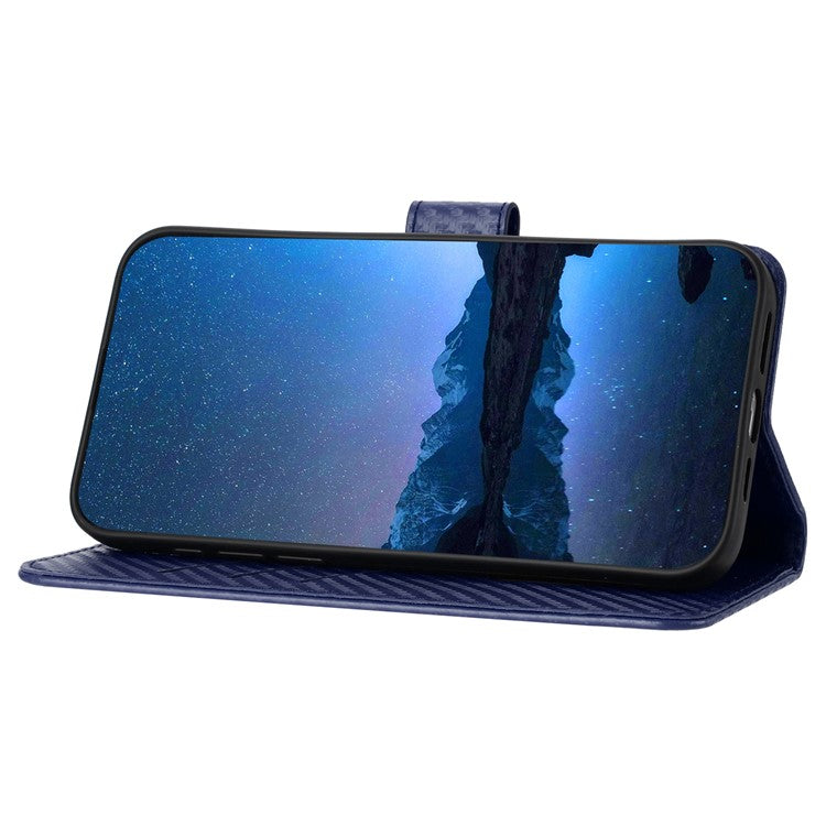 YX0070 For Samsung Galaxy S24+ Case Carbon Fiber Texture Wallet Leather Phone Cover - Sapphire
