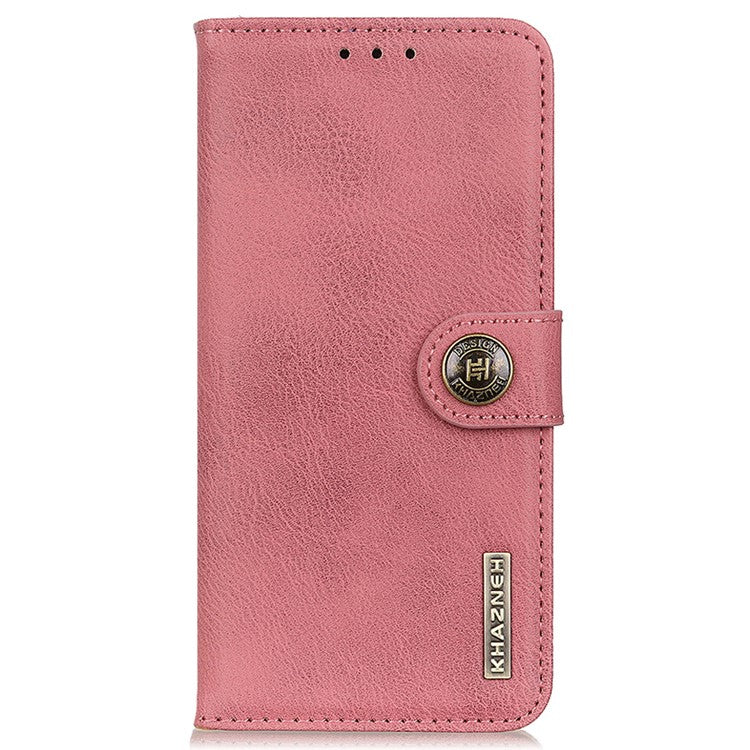 KHAZNEH For Motorola Edge 50 Ultra 5G / Moto X50 Ultra 5G Case Scratch-Proof Cowhide Texture PU Phone Cover - Pink