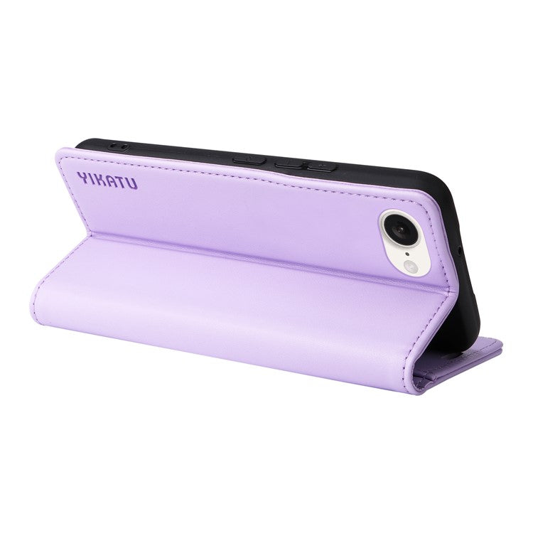 YIKATU YK-001 For iPhone 16e Case Stand Wallet PU Leather Phone Cover - Light Purple