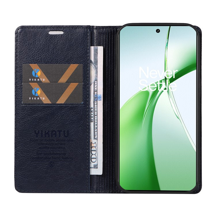 YIKATU YK-006 For OnePlus Nord CE4 5G Case Wallet PU Leather Stand Phone Cover Wholesale - Navy Blue