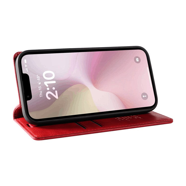 YIKATU YK-006 For iPhone 16e Case Wallet Leather Litchi Texture Magnetic Absorption Phone Cover - Red