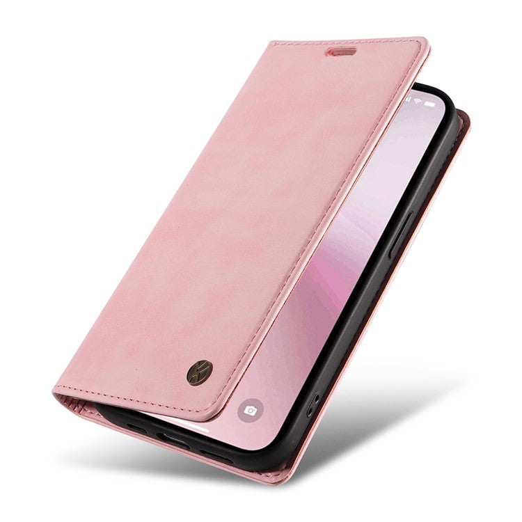 YIKATU YK-006 For iPhone 16e Case Wallet Leather Litchi Texture Magnetic Absorption Phone Cover - Pink