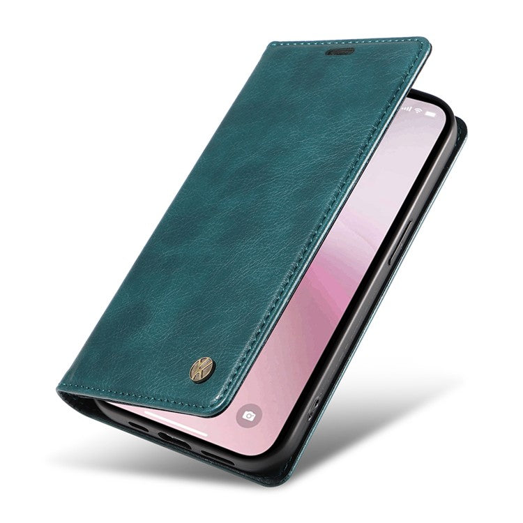 YIKATU YK-006 For iPhone 16e Case Wallet Leather Litchi Texture Magnetic Absorption Phone Cover - Blue