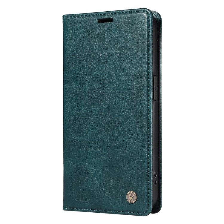 YIKATU YK-006 For iPhone 16e Case Wallet Leather Litchi Texture Magnetic Absorption Phone Cover - Blue