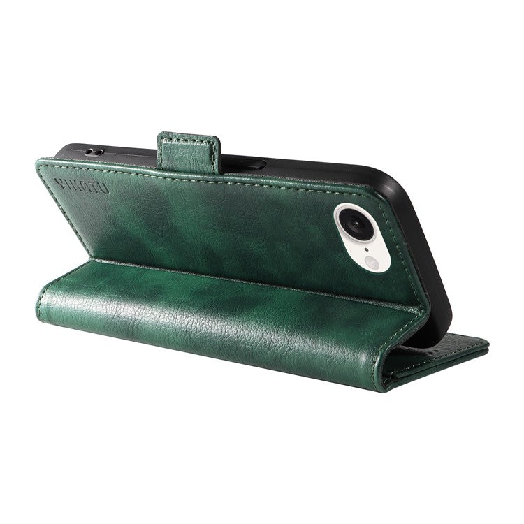 YIKATU YK-007 For iPhone 16e Case PU Leather Litchi Texture Card Holder Folio Magnetic Phone Cover - Green