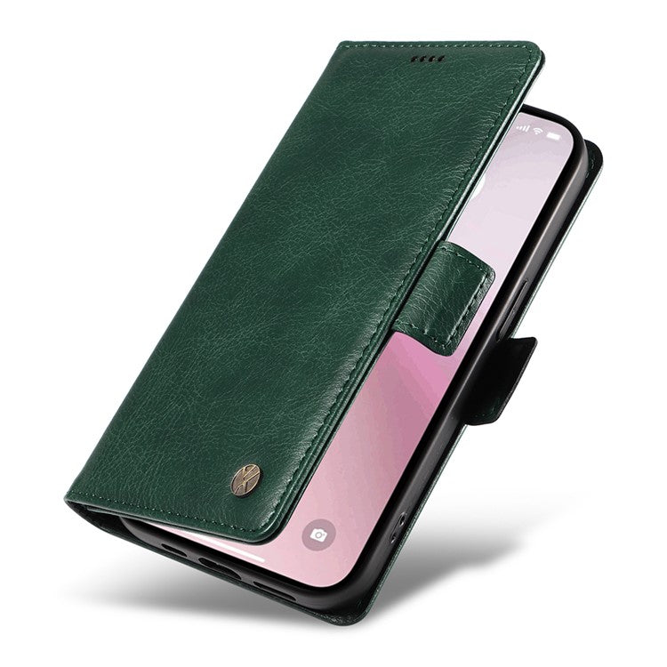 YIKATU YK-007 For iPhone 16e Case PU Leather Litchi Texture Card Holder Folio Magnetic Phone Cover - Green