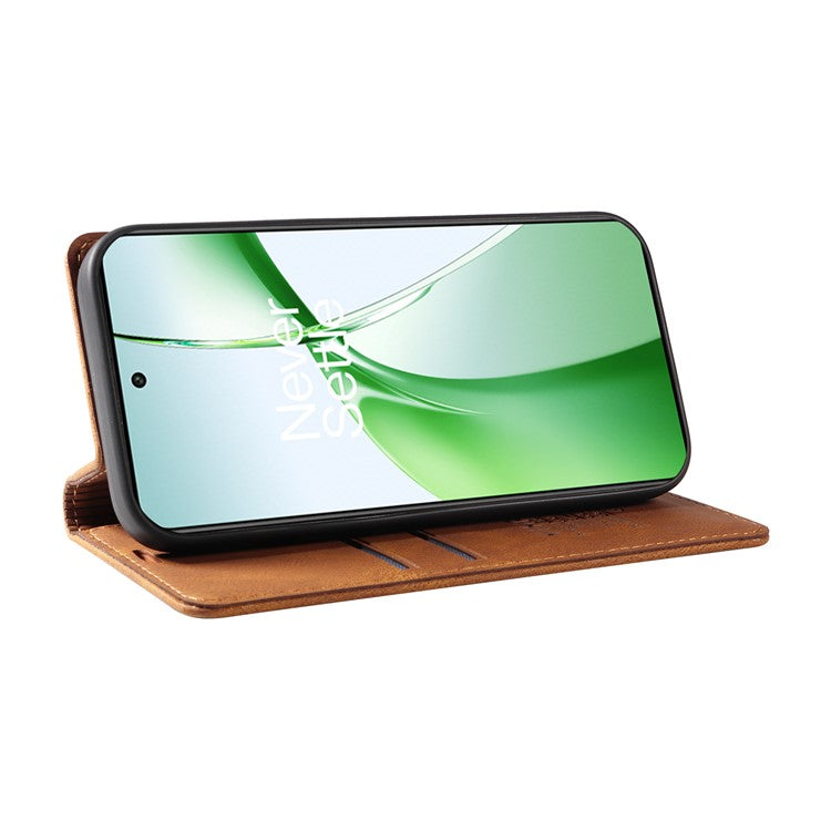 YIKATU YK-004 For OnePlus Nord CE4 5G Case PU Leather Card Slots Wallet Phone Cover - Brown