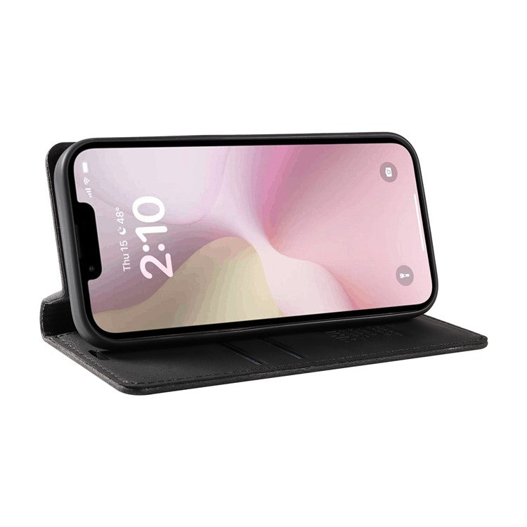 YIKATU YK-004 For iPhone 16e Case PU Leather Stand Magnetic Phone Cover - Black