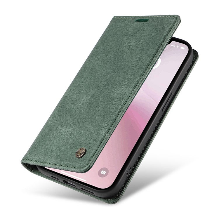 YIKATU YK-004 For iPhone 16e Case PU Leather Stand Magnetic Phone Cover - Green